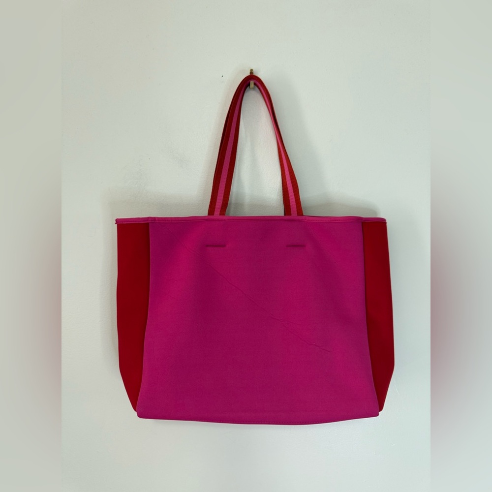 SummerSalt by anthropogie Pink & Red Colorblock Women’s neoprene Tote Bag